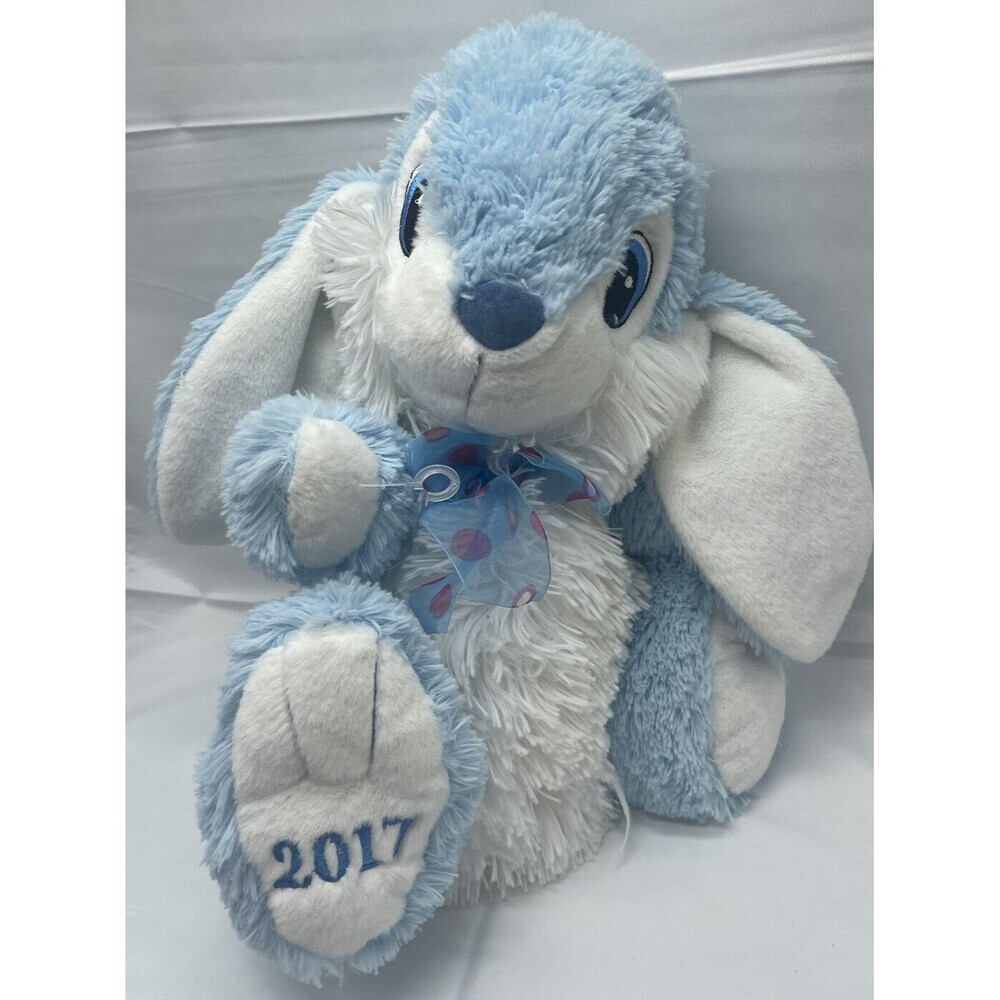 Dan Dee 2017 Blue White 15" Floppy Ears Easter Bunny Rabbit Plush Stuffed Toy
